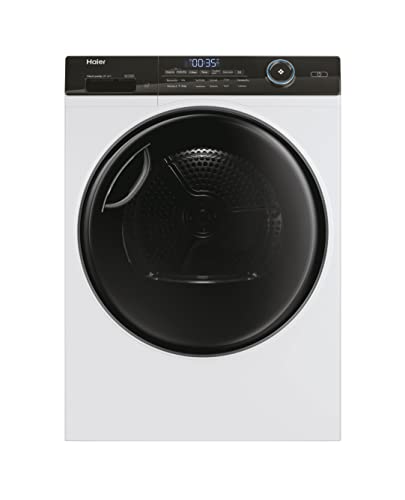 Haier I-PRO SERIE 5 HD90-A3TEAM5 Wärmepumpentrockner / 9 kg/A+++ / Smart Home: Wi-Fi & hOn App/Inverter-Motor / 3 Trockenstufen wählbar/Edelstahltrommel/I-Refresh Dampfprogramm