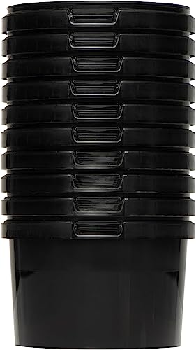 BenBow Eimer mit Deckel 0,5l schwarz 3X 0,5 Liter - lebensmittelecht, stabil, luftdicht, auslaufsicher, geruchsneutral - Aufbewahrungsbehälter aus Kunststof - leer