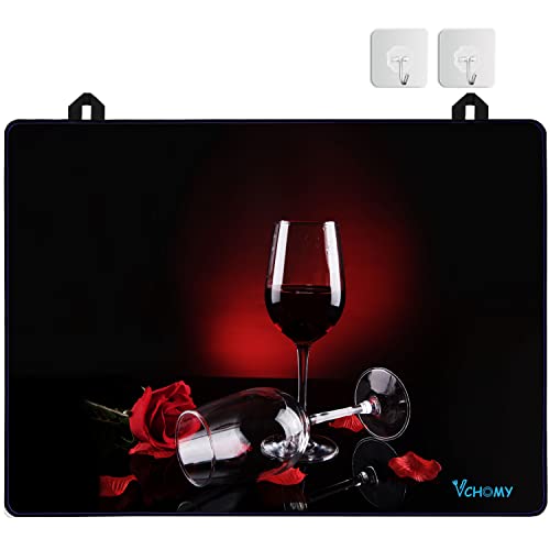 Herdabdeckplatten für Elektroherd, extra dickes Naturkautschuk-Glas, verhindert Kratzer, erweitert den nutzbaren Raum (71,9 x 50,1 cm, schwarz) (71,9 x 51,9 cm, Rose)