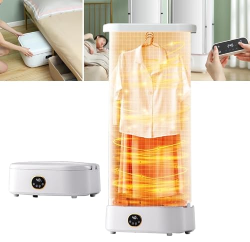 Amhuui Tragbarer Trockner, Elektrisches Vertikales Dampfbügeleisen, 1000W Elektrischer Faltbarer Wäschetrockner, 360 ° Vollautomatisch, Entfernt Falten Und Gerüche Mit Timer Für Kleidung