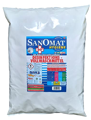 Desinfektionswaschmittel Desinfektions-Vollwaschmittel 15 Kg Sanomat Hygiene Waschmittel phosphatfrei, VAH und RKI zertifiziert Wäsche-Desinfektion