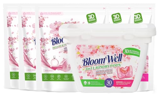 BloomWell Waschmittel Pod, Color Waschmaschinen Pods, Wäschepods Laundry Pods, Waschtabs Waschmittel Pods Angebot mit Intensivem Dufterlebnis (180 Waschladungen)