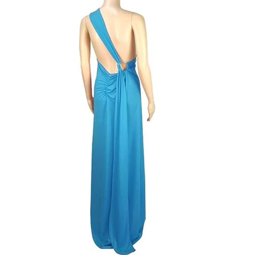 Frauen Dame Sommer sexy Backless Plissee Slim fit solid Color Temperament ärmelloses Kleid Freizeit Sport Kleid