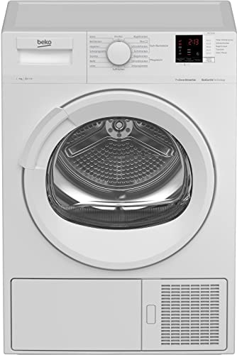 Beko DHC7512GX b300 Wärmepumpentrockner, Wäschetrockner, Frontlader, 7 kg Beladungskapazität, 15 Programme, Sonsortrocknung, Knitterschutz, Allergikergeeignet, Säulenfähig, Schontrommel, Weiß