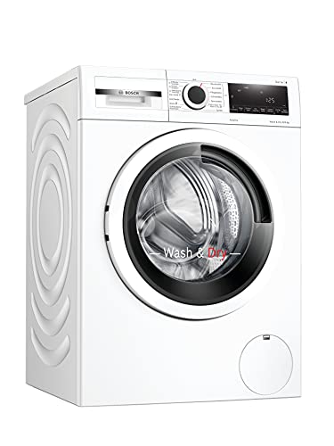 Bosch Hausgeräte WNA13440 Serie 4 Waschtrockner, 1400UpM, AutoDry optimale Trocknung,Wash & Dry 60' Wäschepflege in 60 Minuten, ActiveWater Plus maximale Energie- und Wasserersparnis, Weiß-Schwarzgrau