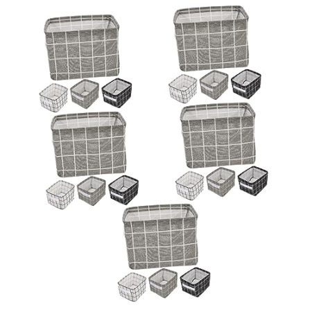 Alipis 15 Stk Aufbewahrungskiste Spielzeug Schreibwaren Zusammenklappbarer Aufbewahrungskorb Behälter Für Büromaterial Cubby Lagerplätze Haushaltskorb Kosmetikregal Stoff Multifunktion