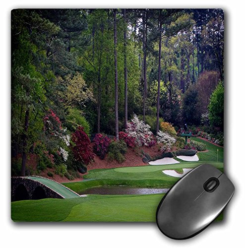 3dRose mp_131410_1 Augustas Amen Corner Golfplatz – Golfer on Bridge Mauspad